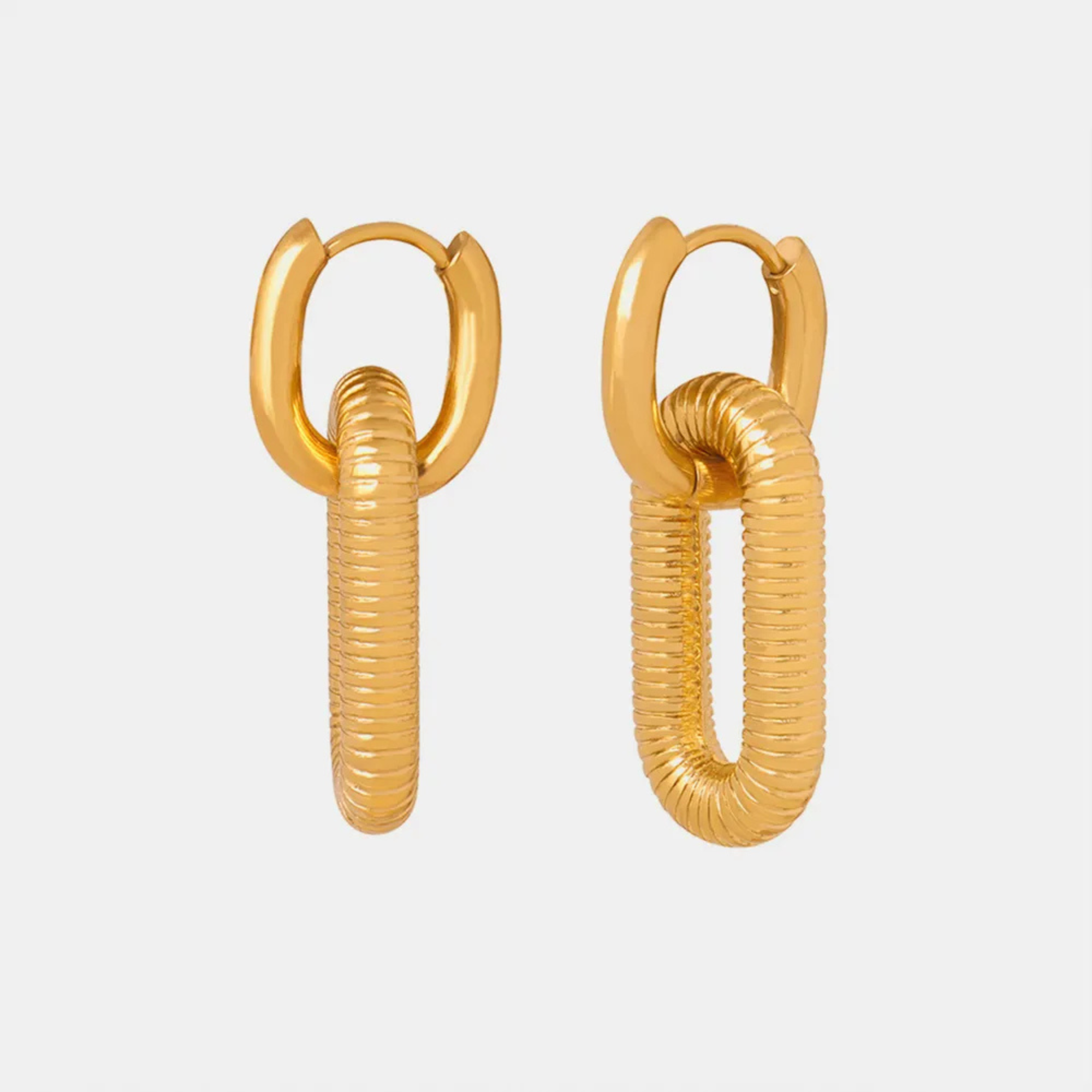 Ribbed Chain Earring
