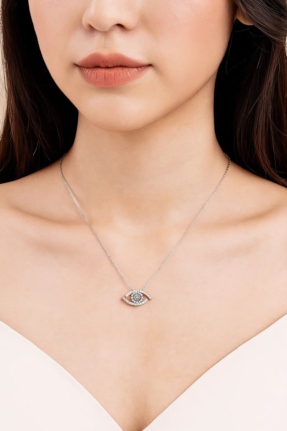 Moissanite Evil Eye Pendant