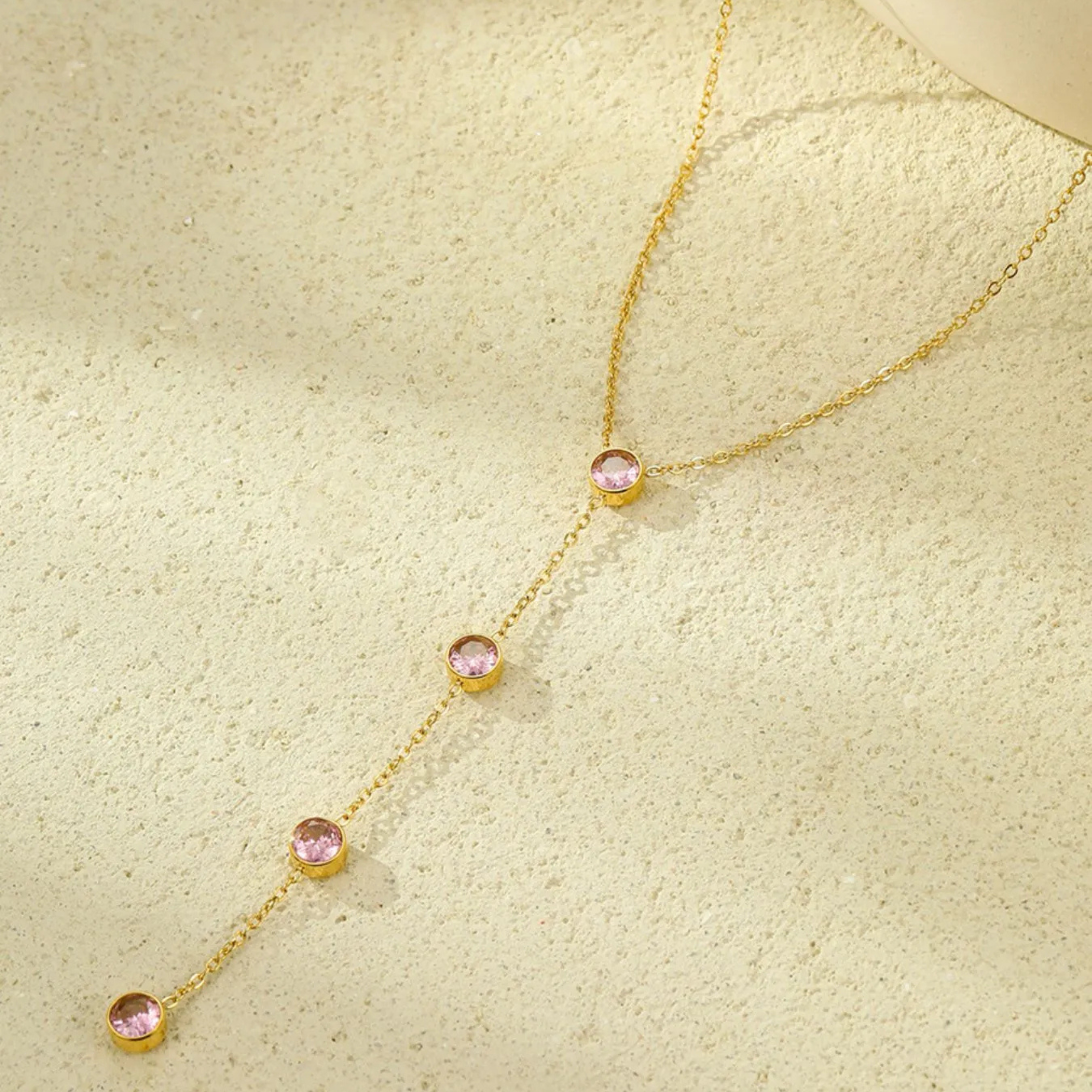 Golden Blush Drop Necklace