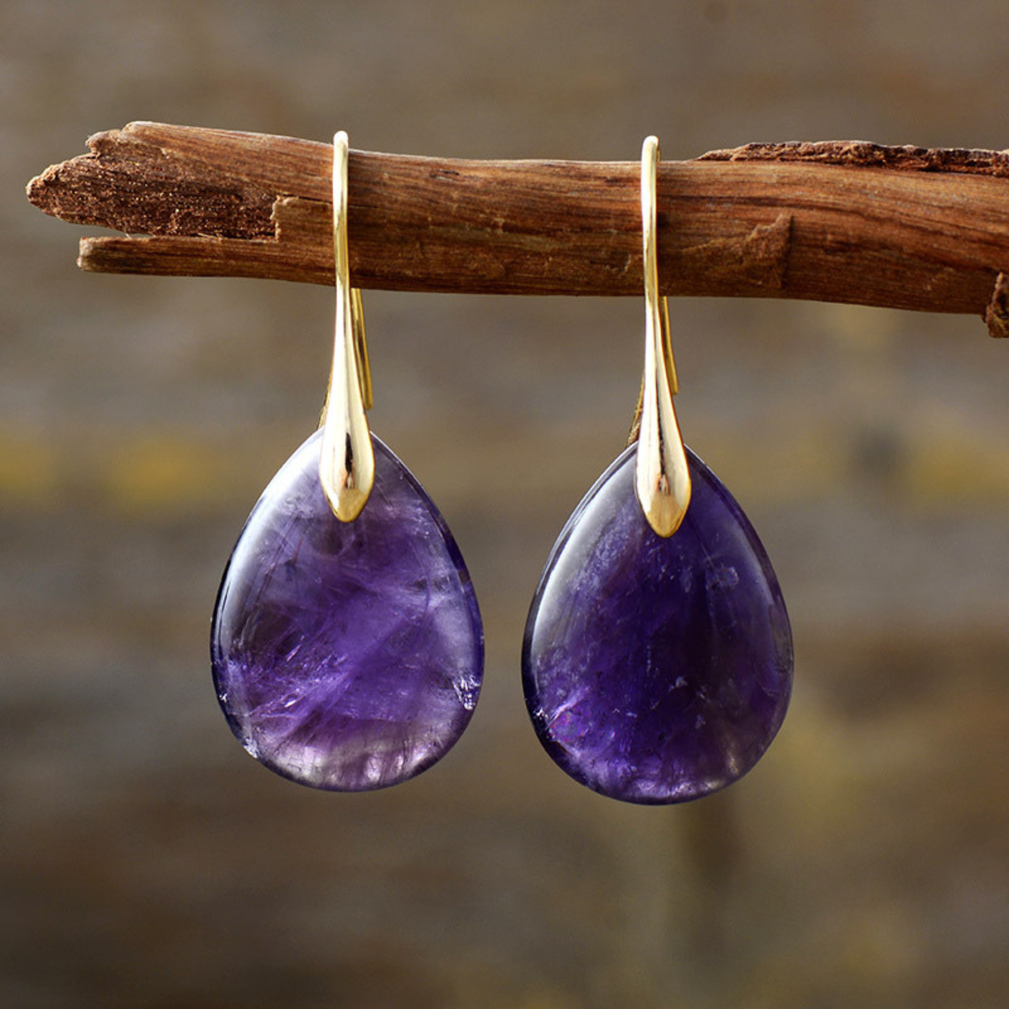 Amethyst Drop Earring