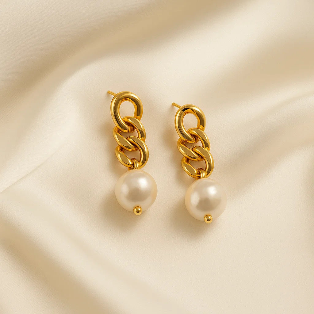 Pearl & Chain Earring