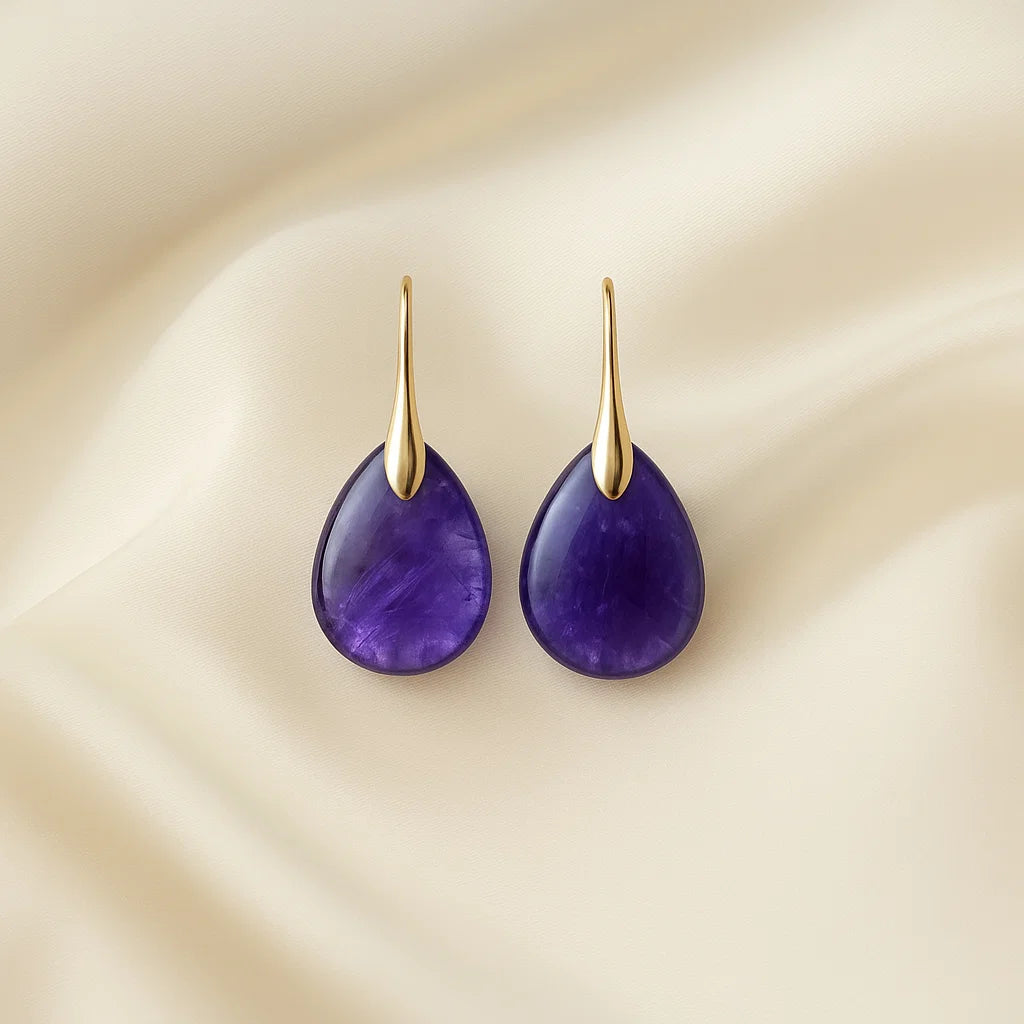 Amethyst Drop Earring