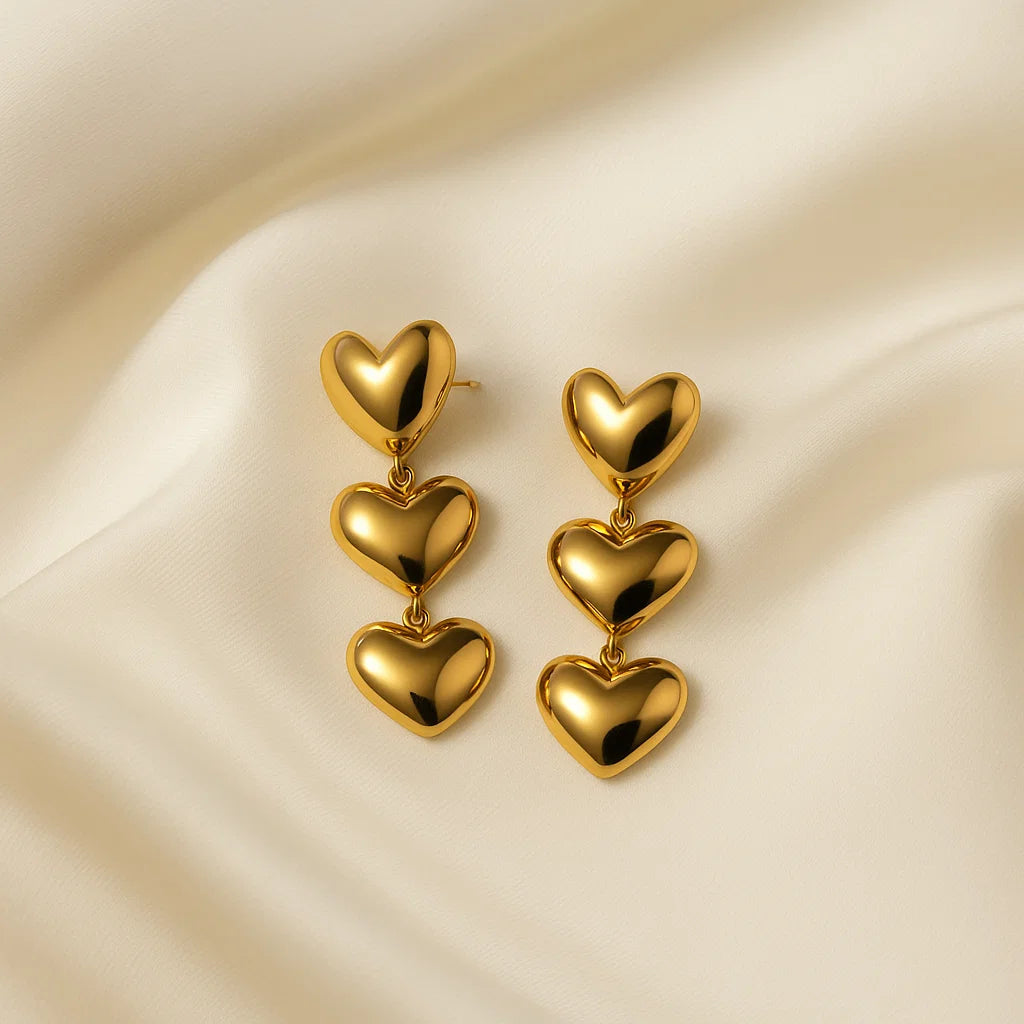 Triple Heart Earring