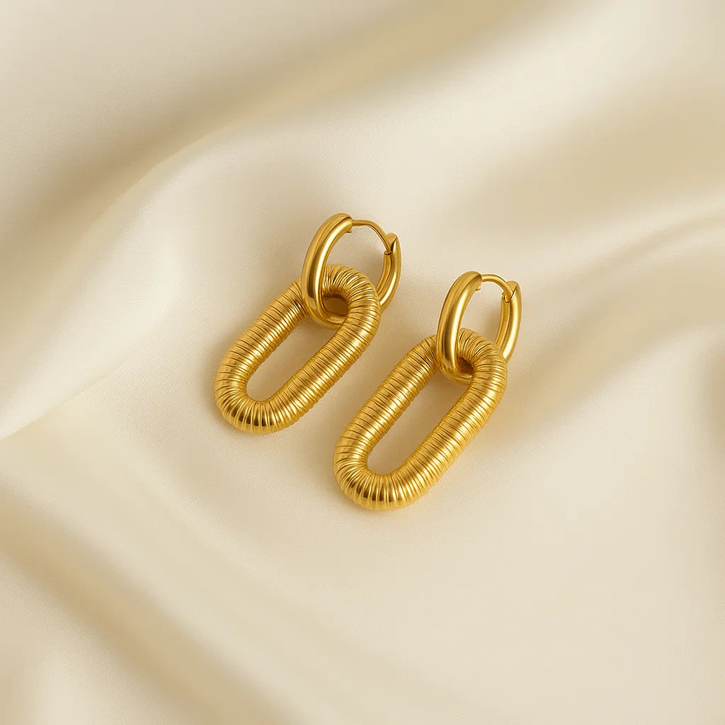Ribbed Chain Earring