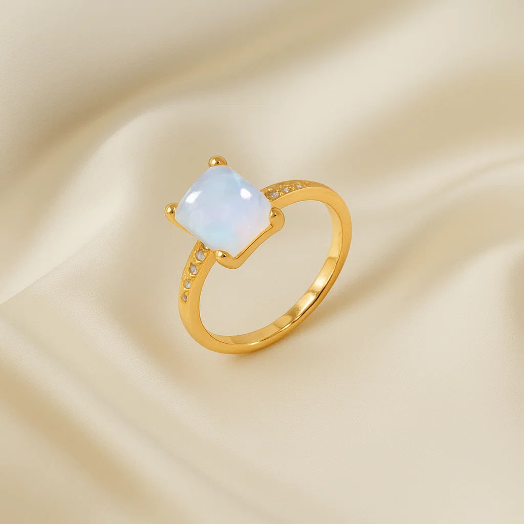 Square Moonstone Ring